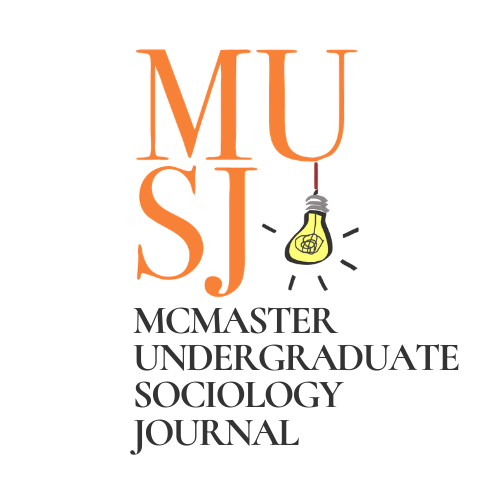 McMaster Undergraduate Sociology Journal logo with a yellow light bulb. MUSJ in orange colour.